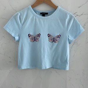 Forever 21 Butterfly Crop Top